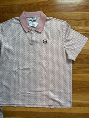 Sergio Tacchini Light Pink Geometric Men's Polo